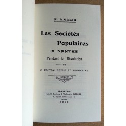 Alfred Lallié - Les Sociétés Populaires à Nantes pendant la Révolution