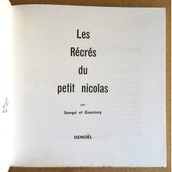 Sempé et Goscinny - Les récrés du petit Nicolas