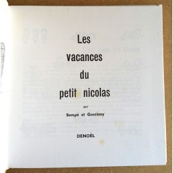 Sempé et Goscinny - Les vacances du petit Nicolas