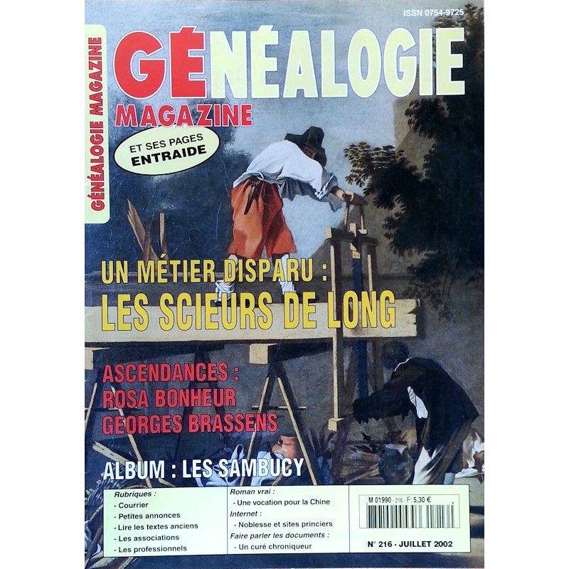 Généalogie Magazine n°216 - Juillet 2002