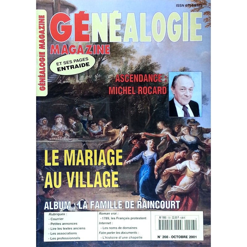 Généalogie Magazine n°208 - Octobre 2001