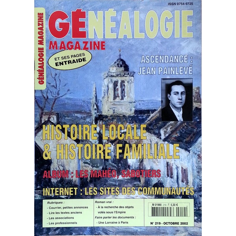 Généalogie Magazine n°219 - Octobre 2002