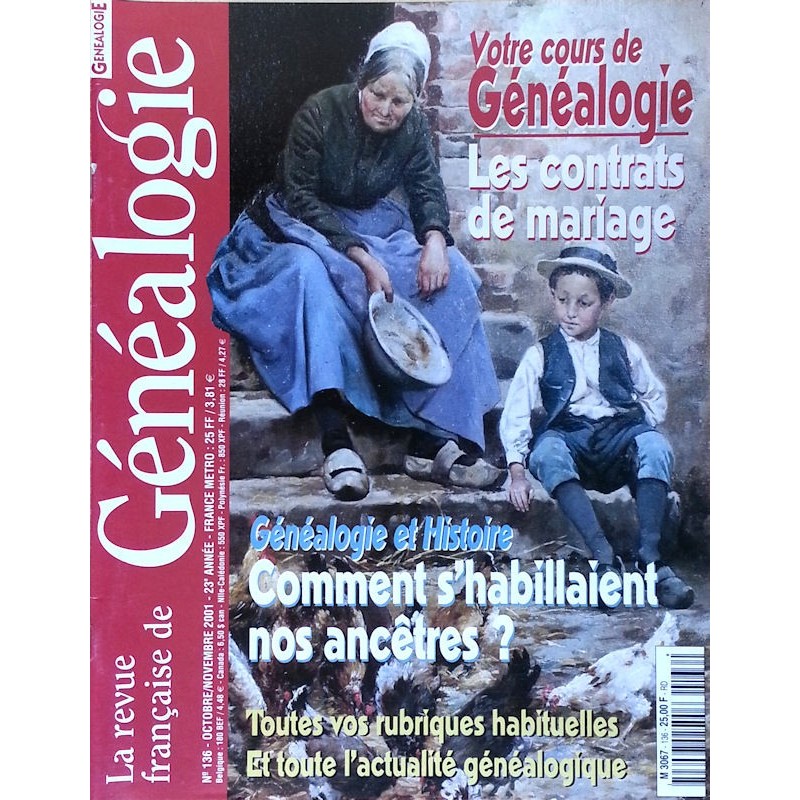 La Revue française de Généalogie n°136 - Octobre - Novembre 2001