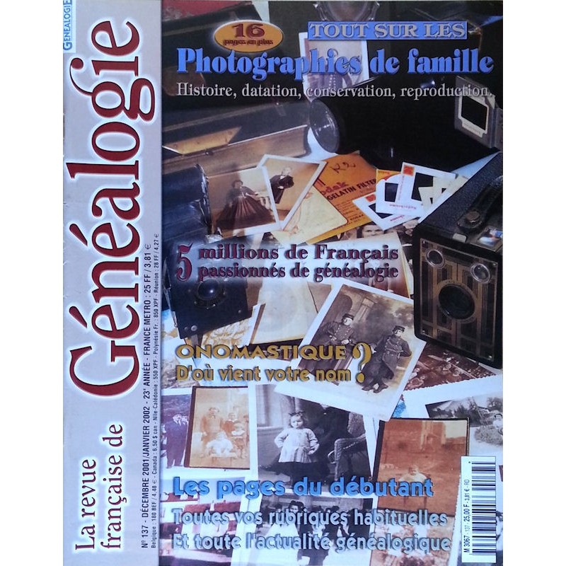 La Revue française de Généalogie n°137 - Décembre 2001 - Janvier 2002