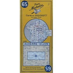 Carte Michelin au 200 000ème - n°65 : Auxerre - Dijon - 1962