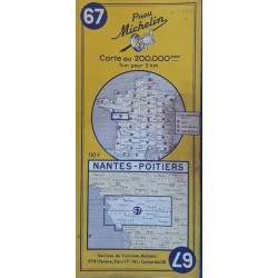 Carte Michelin au 200 000ème - n°67 : Nantes - Poitiers - 1958