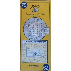 Carte Michelin au 200 000ème - n°79 : Bordeaux - Montauban - 1969