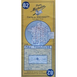 Carte Michelin au 200 000ème - n°82 : Pau - Toulouse - 1961