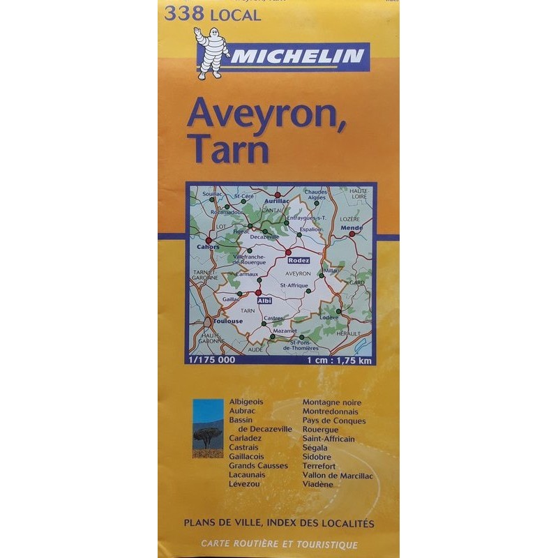 Carte routière Michelin (local) : n° 338 Aveyron, Tarn